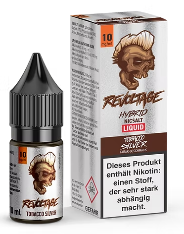 Revoltage Hybrid Nicsalt Liquid 10mg Tobacco Silver 10ml