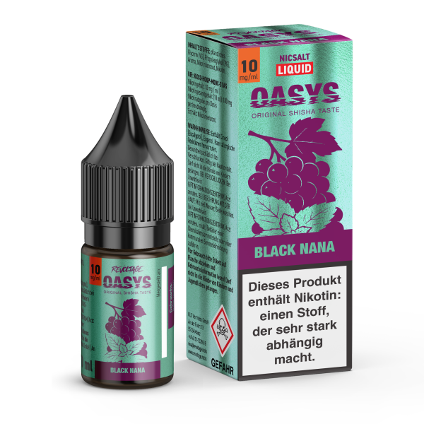 Revoltage Nicsalt Liquid 10mg Oasys Black Nana 10ml